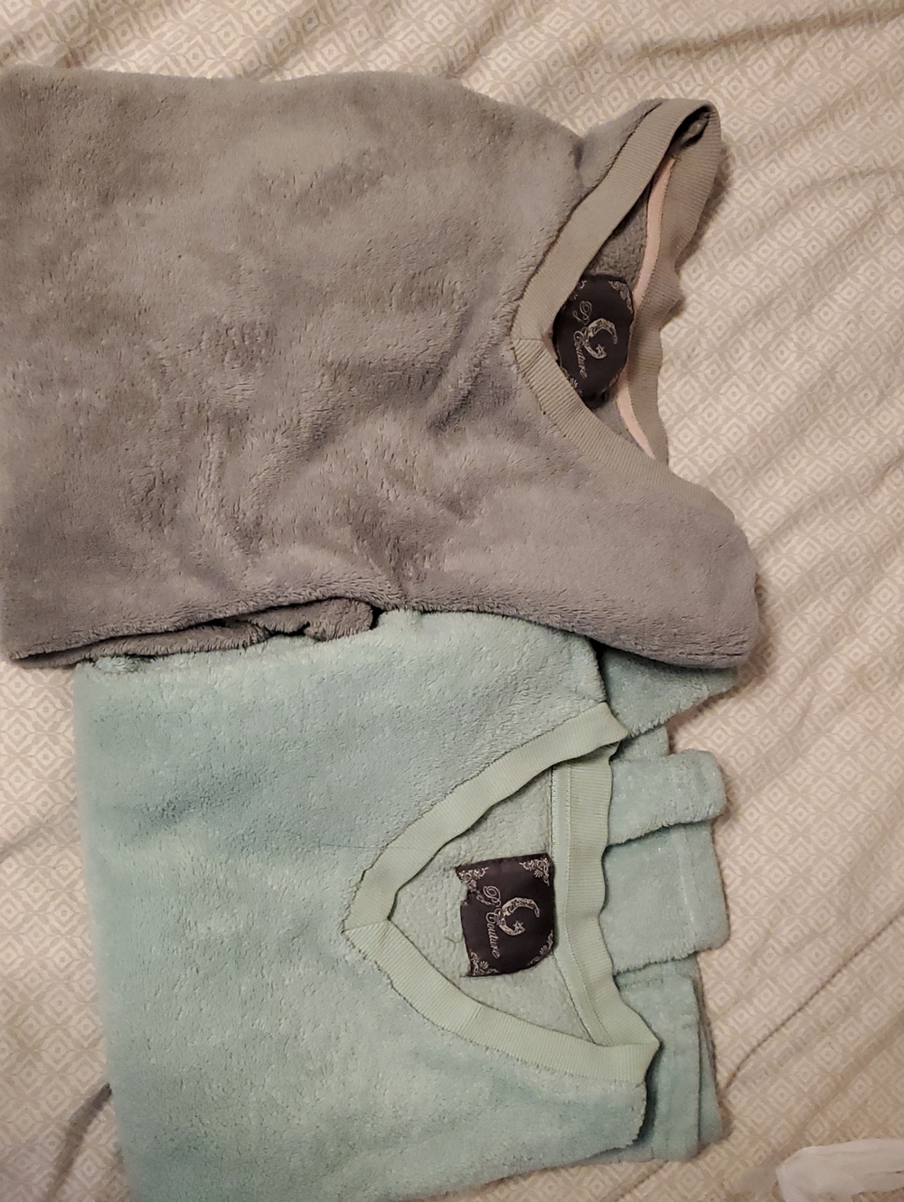 Pj Couture Plush Juniors Bottoms - Light Gray & Mint